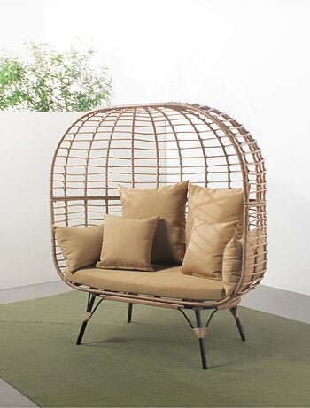 JANE Fauteuil sur pied 2 place en résine effet rotin