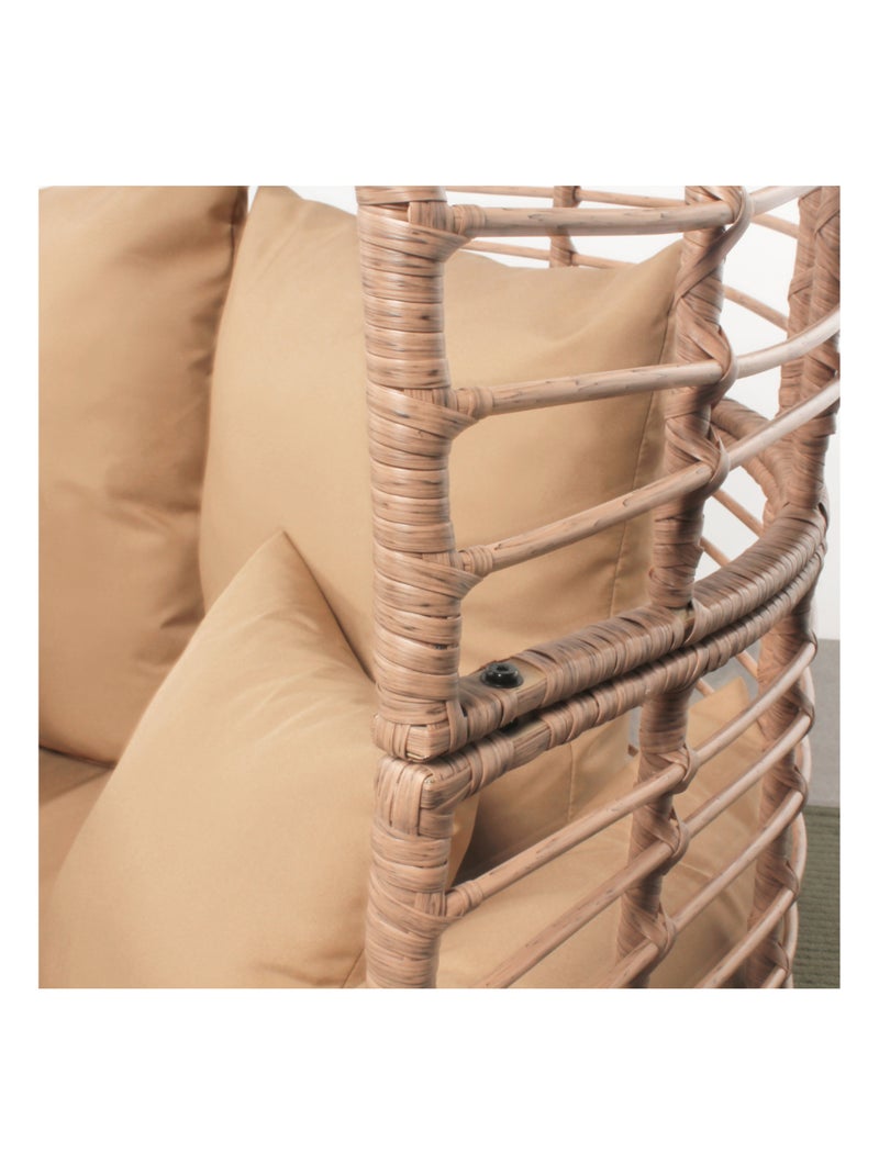 JANE Fauteuil sur pied 2 place en résine effet rotin Marron - Kiabi