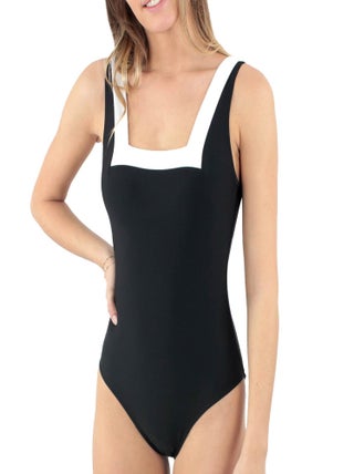Janine Robin - Maillot 1 pièce brassière et encolure carrée Java Bonnets B à D