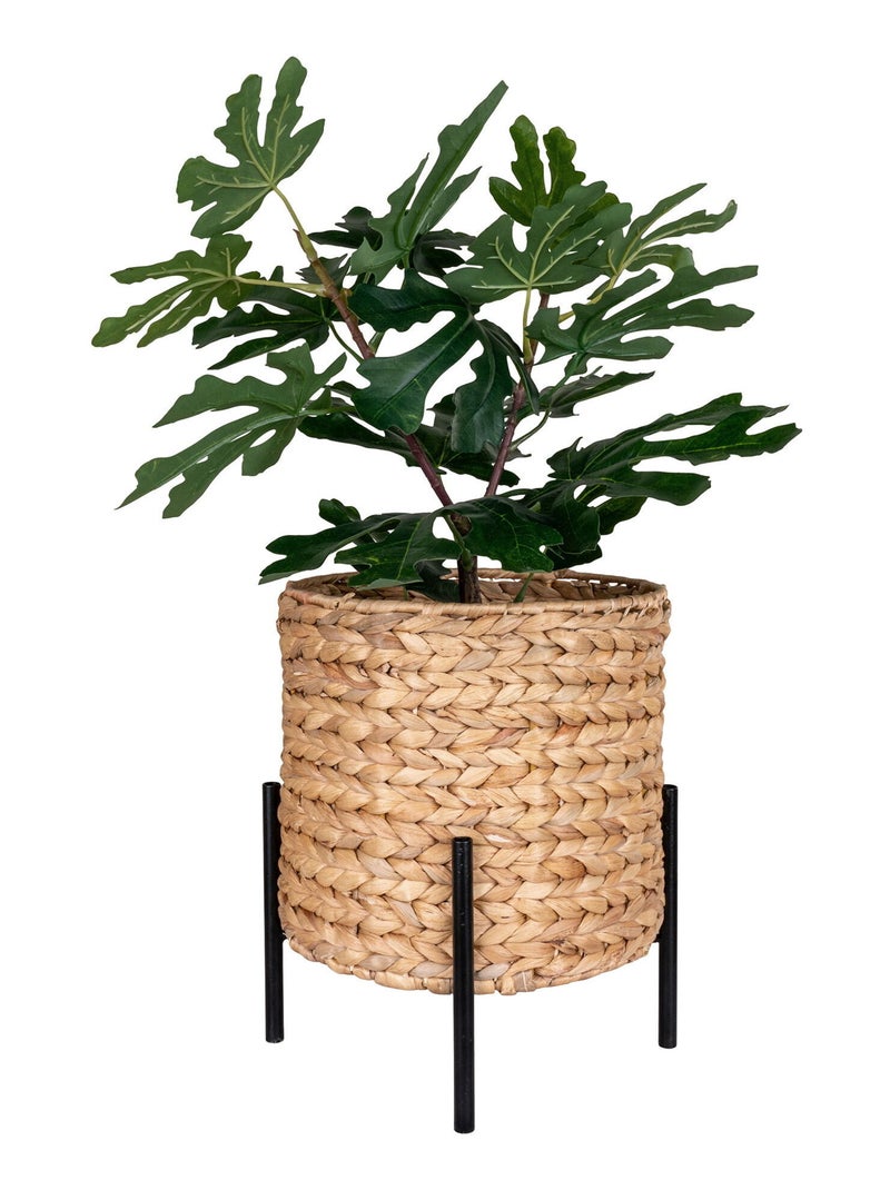 Jardinière Antas - Jardinière, jacinthe d'eau, naturel/noir, 26,5x26,5x29 cm Bois naturel - Kiabi