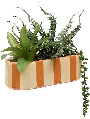 Jardinière de plantes artificielles en céramique