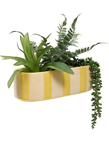 Jardinière de plantes artificielles en céramique
