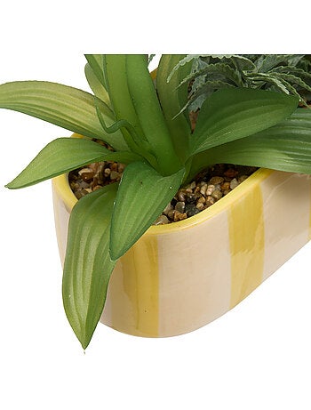 Jardinière de plantes artificielles en céramique