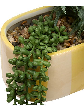 Jardinière de plantes artificielles en céramique