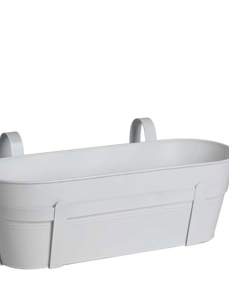 Jardinière métal avec support Colors blanc Blanc - Kiabi