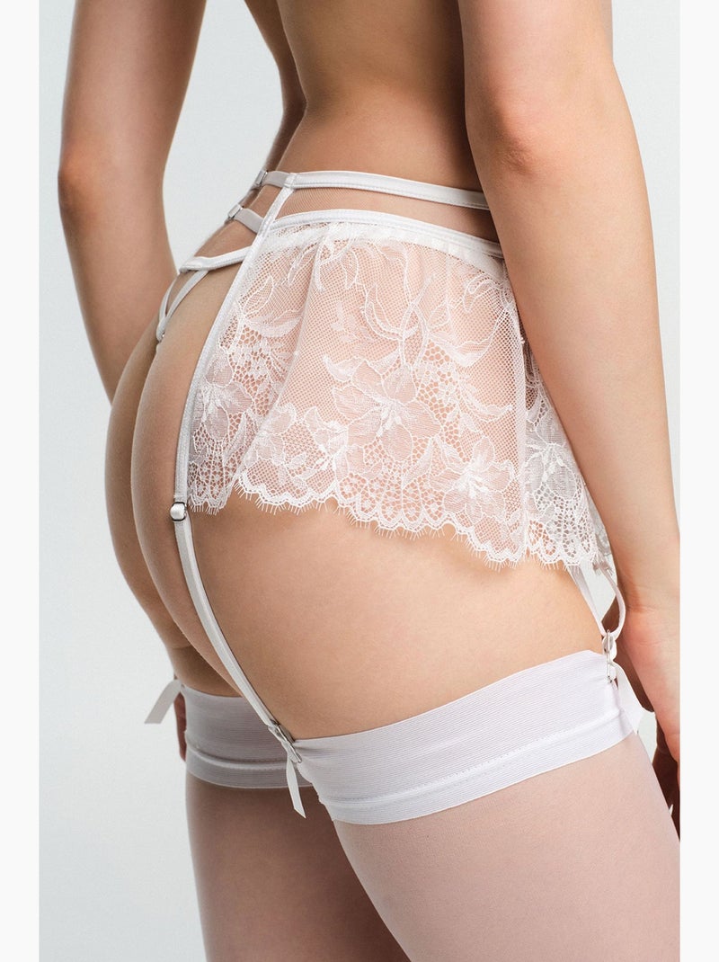 Jartier lilya en dentelle effet usé penti Blanc - Kiabi