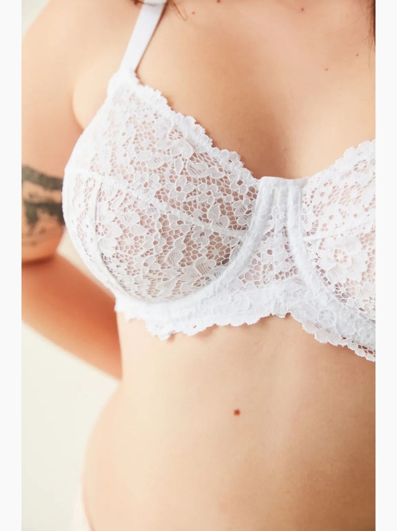 Jasmine gainant en dentelle grande taille penti Blanc - Kiabi