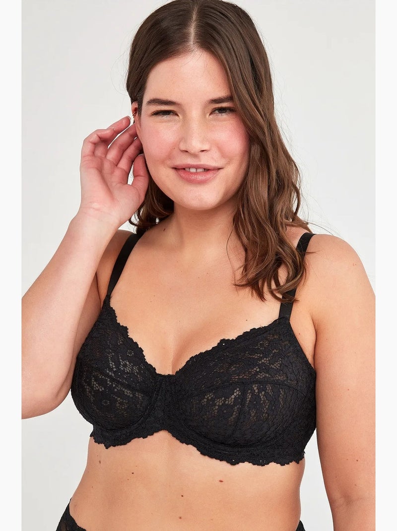 Jasmine gainant en dentelle grande taille penti Noir - Kiabi