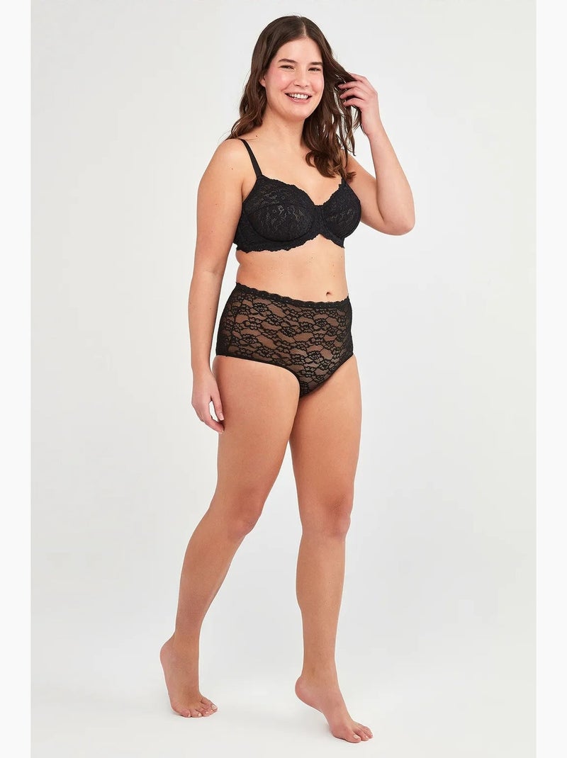 Jasmine gainant en dentelle grande taille penti Noir - Kiabi