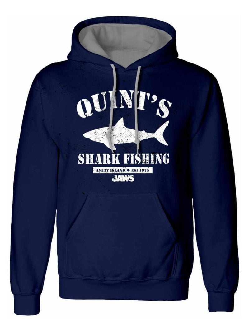 Jaws - Sweat à capuche QUINT´S SHARK FISHING Bleu marine - Kiabi