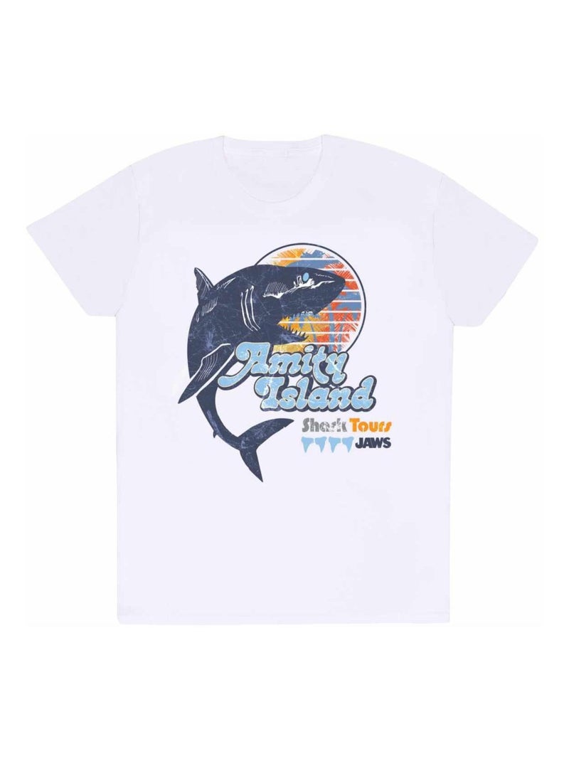 Jaws - T-shirt AMITY ISLAND TOURS Blanc - Kiabi
