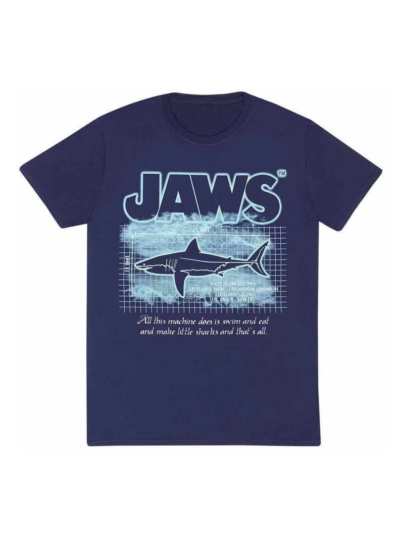 Jaws - T-shirt GREAT WHITE INFO Bleu marine - Kiabi