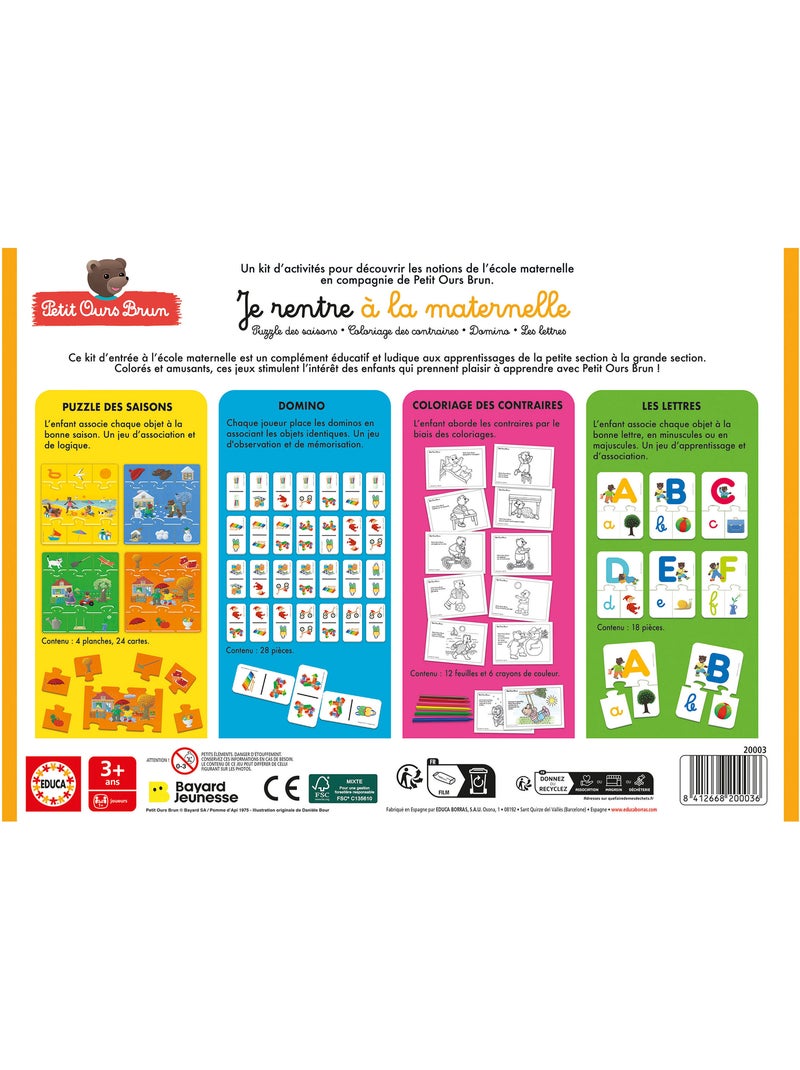 Je Rentre à La Maternelle Petit Ours Brun - Educa Borras Multicolore - Kiabi