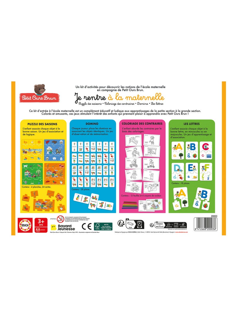 Je Rentre à La Maternelle Petit Ours Brun - Educa Borras N/A - Kiabi