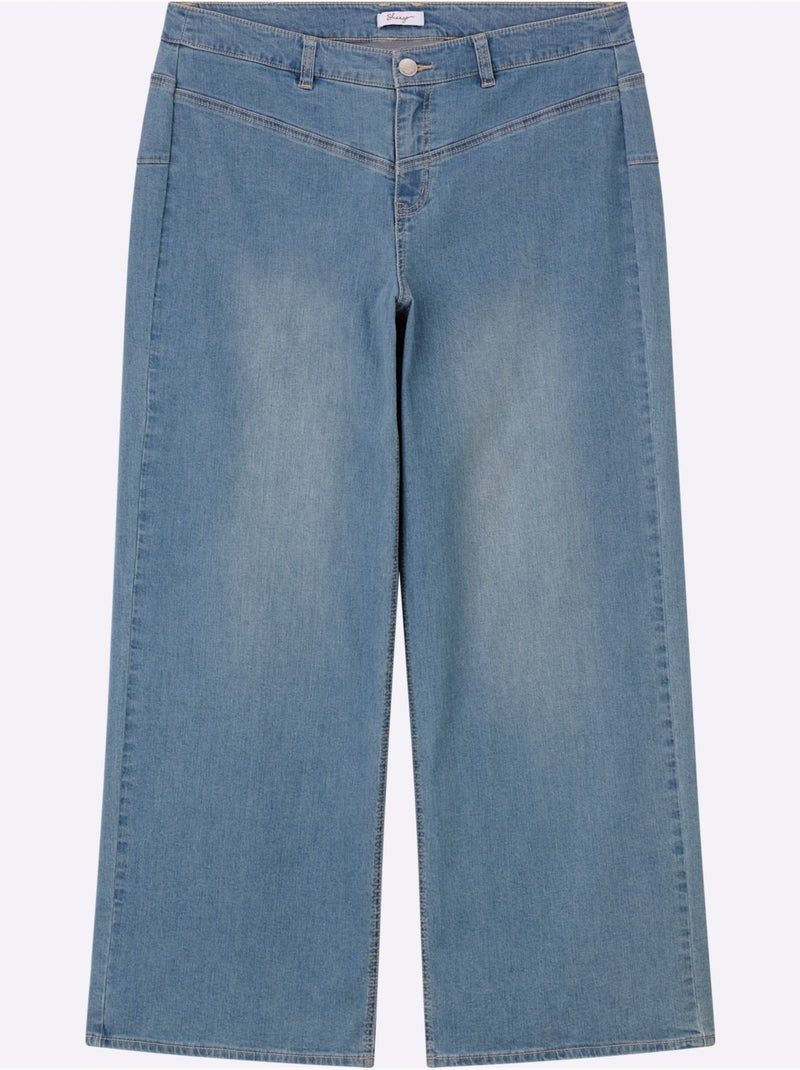 Jean - Taille Standard - Sheego Bleu Blanc - Kiabi