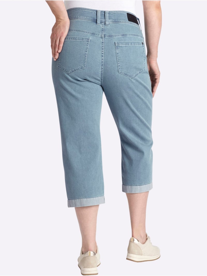 Jean 3/4 - Taille Standard - Sheego Bleu Blanc - Kiabi