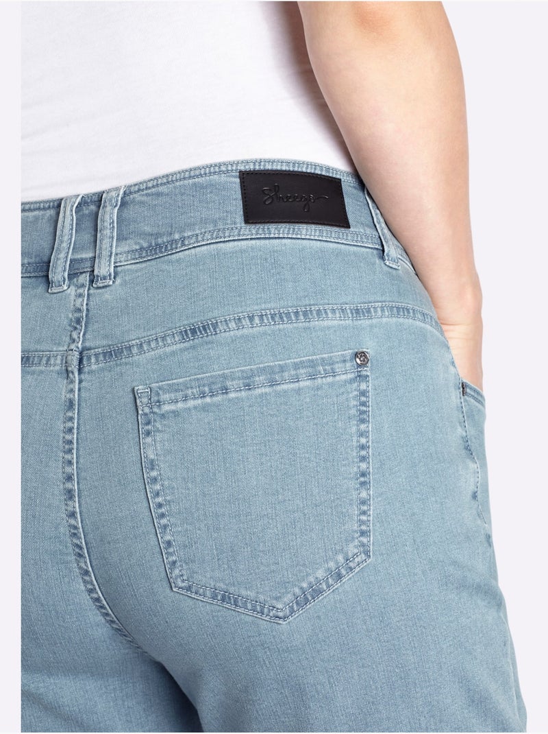 Jean 3/4 - Taille Standard - Sheego Bleu Blanc - Kiabi