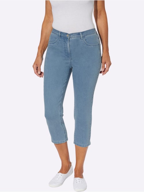 Jean 3/4 avec ceinture élastique et laçage décoratif - Taille standard - Moda Vilona - Kiabi