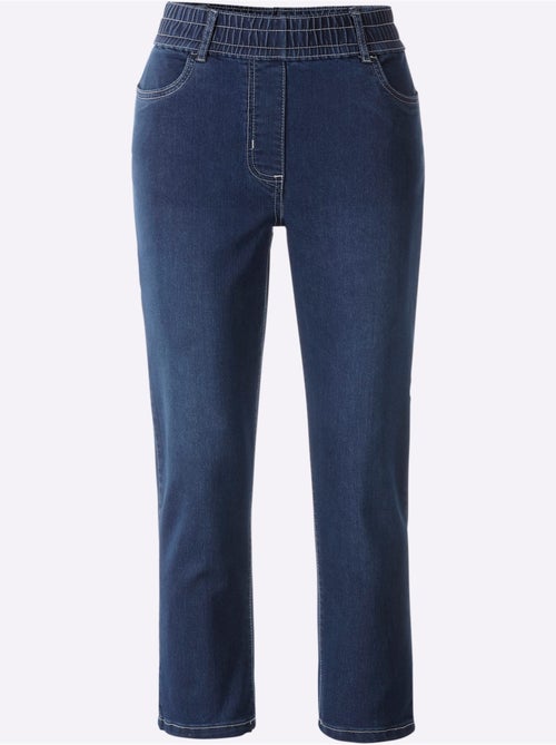 Jean 3/4 avec ceinture élastique et poches devant - Taille standard - Moda Vilona - Kiabi Jean 3/4 avec ceinture élastique et poches devant - Taille standard - Moda Vilona - Kiabi