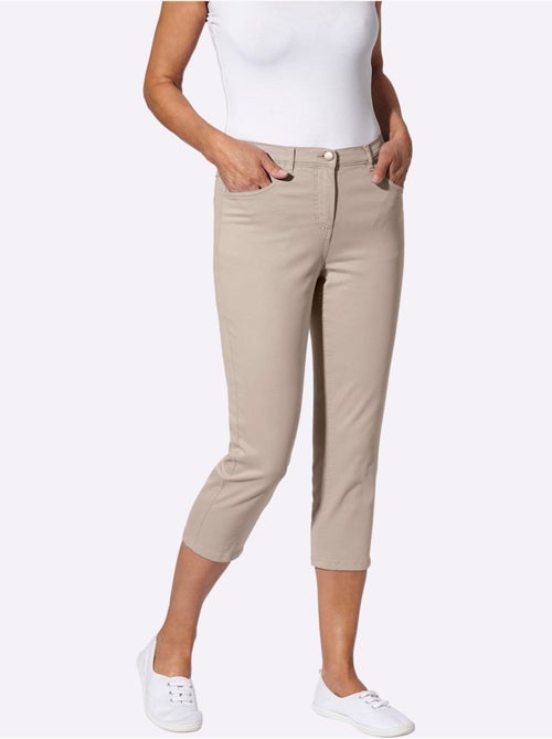 Jean 3/4 avec laçage décoratif et ceinture élastique - Taille standard - Moda Vilona - Kiabi Jean 3/4 avec laçage décoratif et ceinture élastique - Taille standard - Moda Vilona - Kiabi