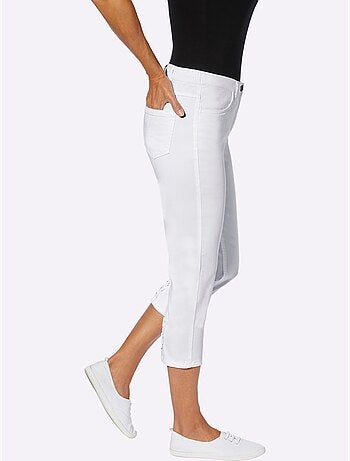 Jean 3/4 avec ceinture élastique et laçage décoratif - Taille standard - Moda Vilona