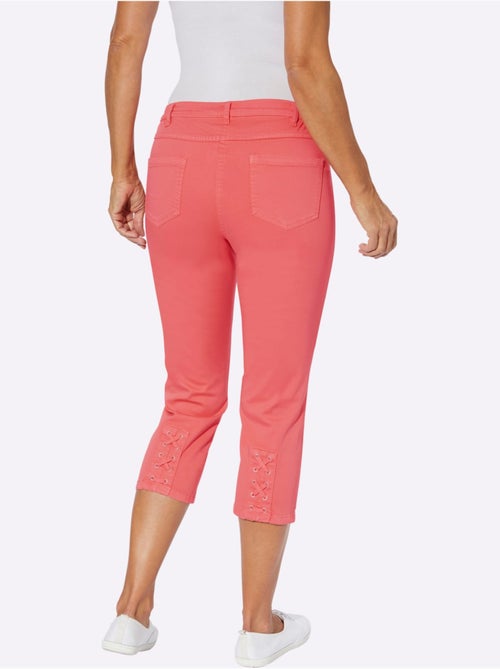 Jean 3/4 avec laçage décoratif et poches en arrière - Taille standard - Moda Vilona - Kiabi