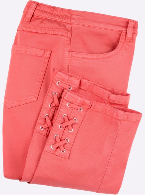 Jean 3/4 avec laçage décoratif et poches en arrière - Taille standard - Moda Vilona - Kiabi