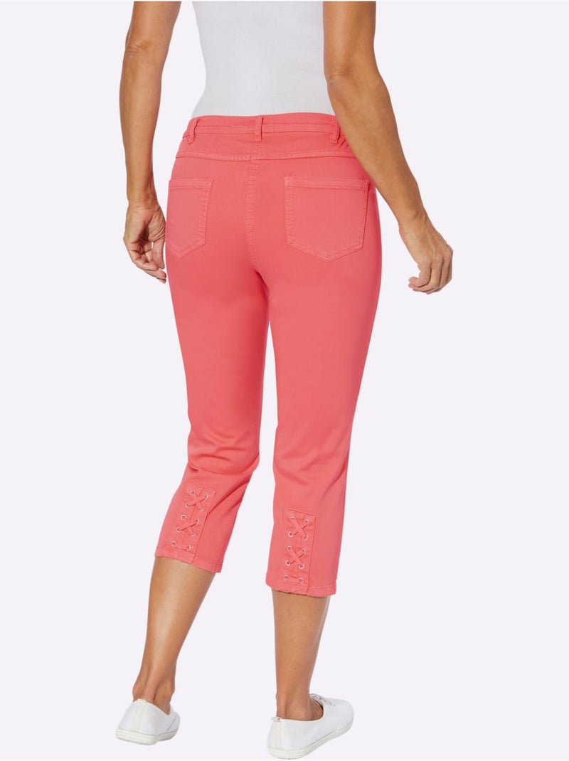 Jean 3/4 Laçage Décoratif - Taille Standard - Moda Vilona Corail - Kiabi