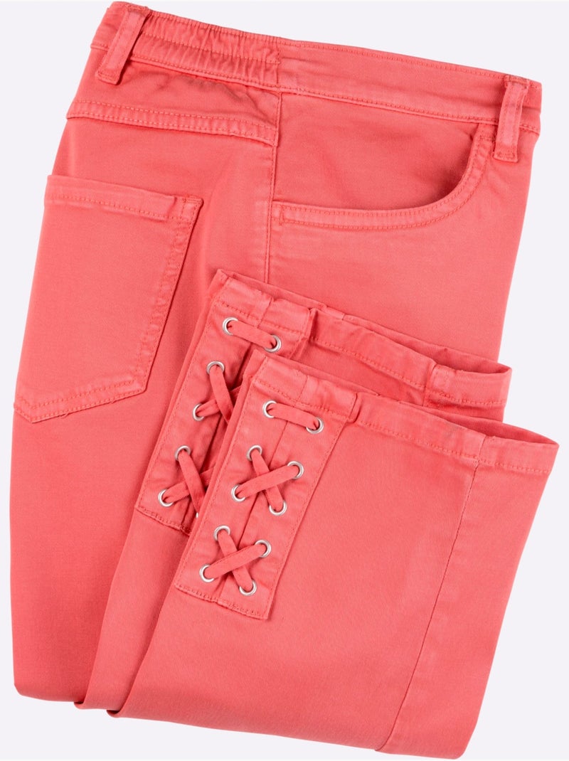 Jean 3/4 Laçage Décoratif - Taille Standard - Moda Vilona Corail - Kiabi