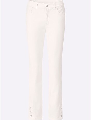 Jean 5 poches à ceinture élastique et boutons-pression - Taille standard - moda vilona