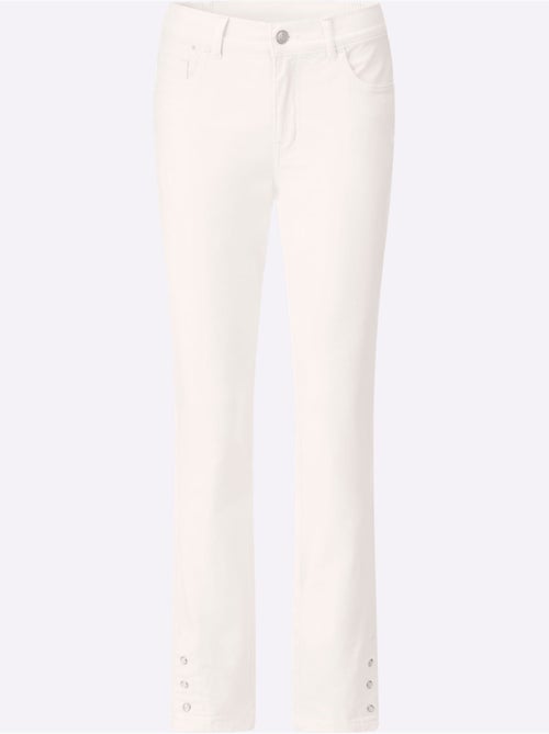 Jean 5 poches à ceinture élastique et boutons-pression - Taille standard - moda vilona - Kiabi Jean 5 poches à ceinture élastique et boutons-pression - Taille standard - moda vilona - Kiabi