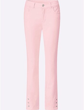 Jean 5 poches à ceinture élastique et boutons-pression - Taille standard - moda vilona