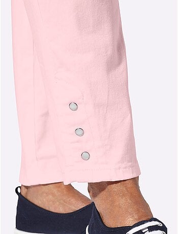 Jean 5 poches à ceinture élastique et boutons-pression - Taille standard - moda vilona