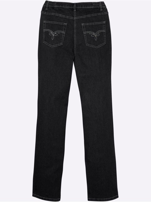 Jean 5 poches avec broderie et détails fantaisie - Taille courte - Moda Vilona - Kiabi Jean 5 poches avec broderie et détails fantaisie - Taille courte - Moda Vilona - Kiabi