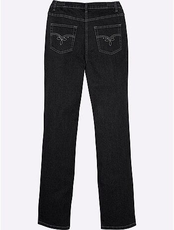 Jean 5 poches avec broderie et éléments fantaisie - taille standard - moda vilona
