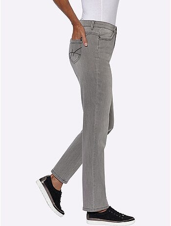 Jean 5 poches avec effet délavé en coton extensible - taille courte - witt