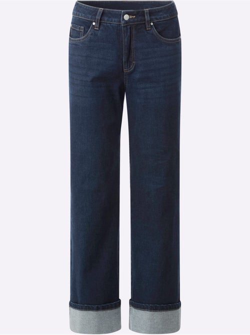 Jean 5 Poches Avec Revers Fixé - Taille Standard - Helline - Kiabi Jean 5 Poches Avec Revers Fixé - Taille Standard - Helline - Kiabi