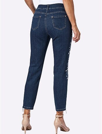 Jean 5 Poches Broderie Et Pierres Brillantes - Taille Standard - Witt