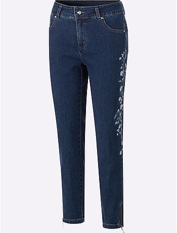 Jean 5 Poches Broderie Et Pierres Brillantes - Taille Standard - Witt