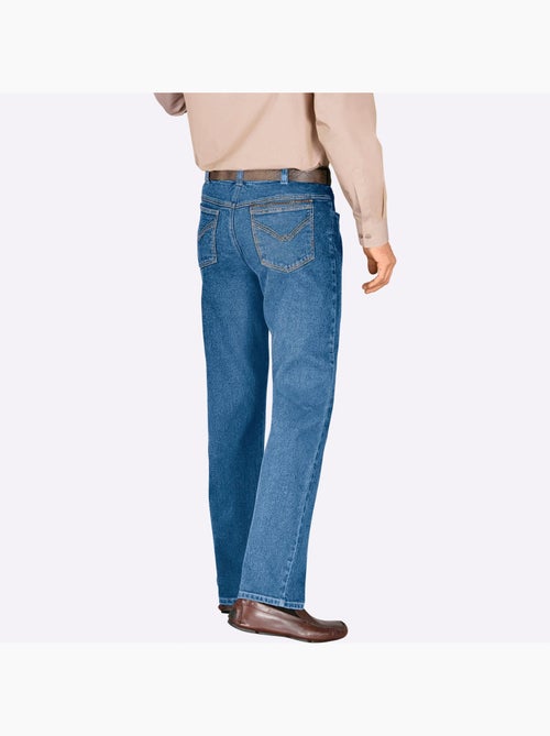 Jean 5 poches ceinture élastique intérieure confortable. - taille moyenne - moda vilona - Kiabi
