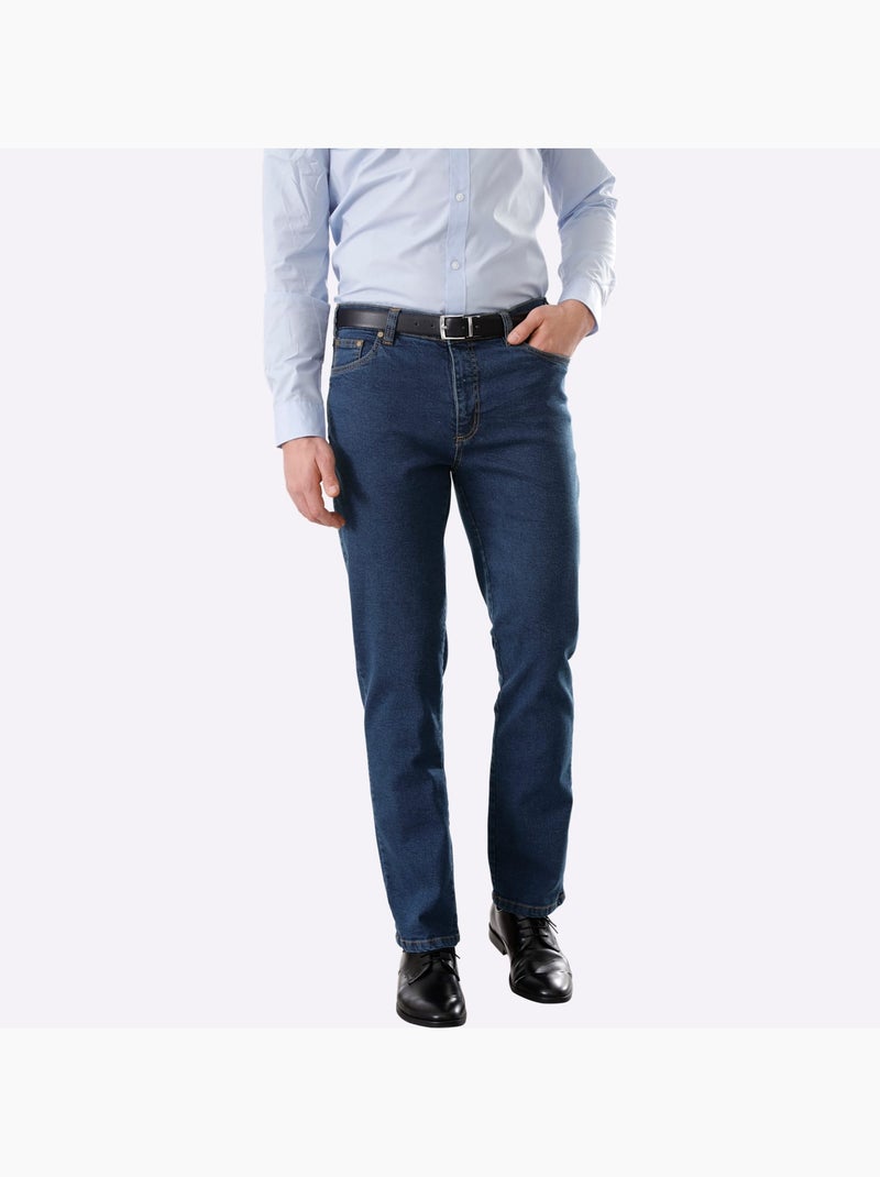 Jean 5 poches ceinture élastique intérieure confortable. - taille moyenne - moda vilona Bleu jean - Kiabi
