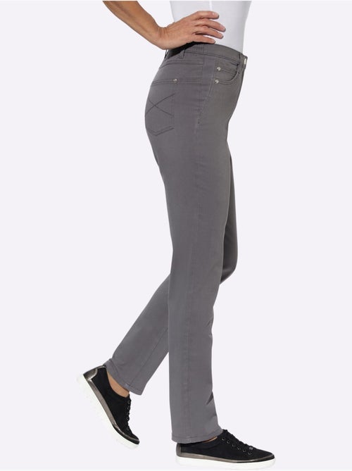 Jean 5 poches ceinture élastique latérale - taille courte - moda vilona - Kiabi