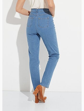 Jean 5 poches ceinture extensible coton stretch