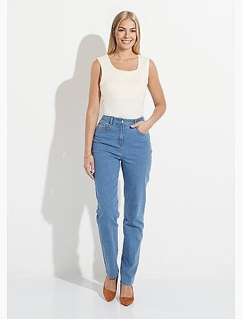 Jean 5 poches ceinture extensible coton stretch