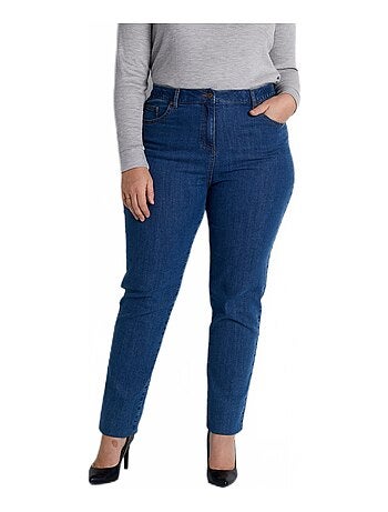 Jean 5 poches ceinture extensible coton stretch