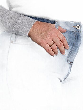 Jean 5 poches ceinture extensible coton stretch