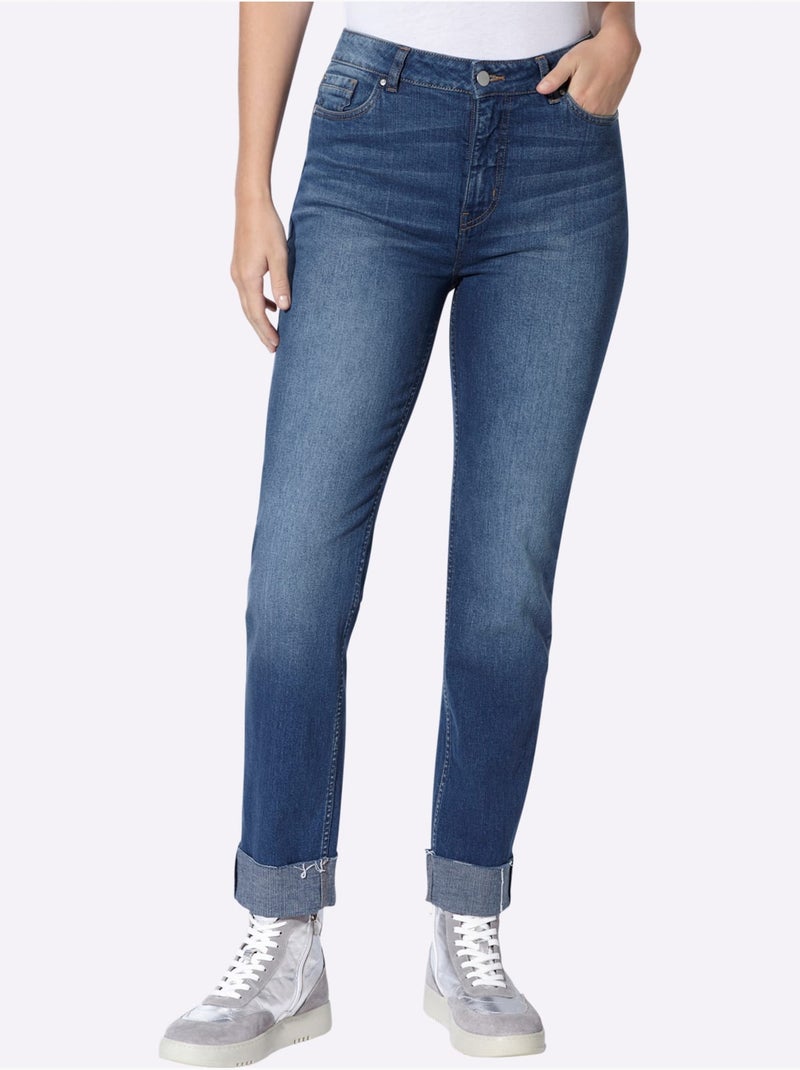 Jean 5 poches coupe 5 poches - taille standard - helline Bleu jean - Kiabi