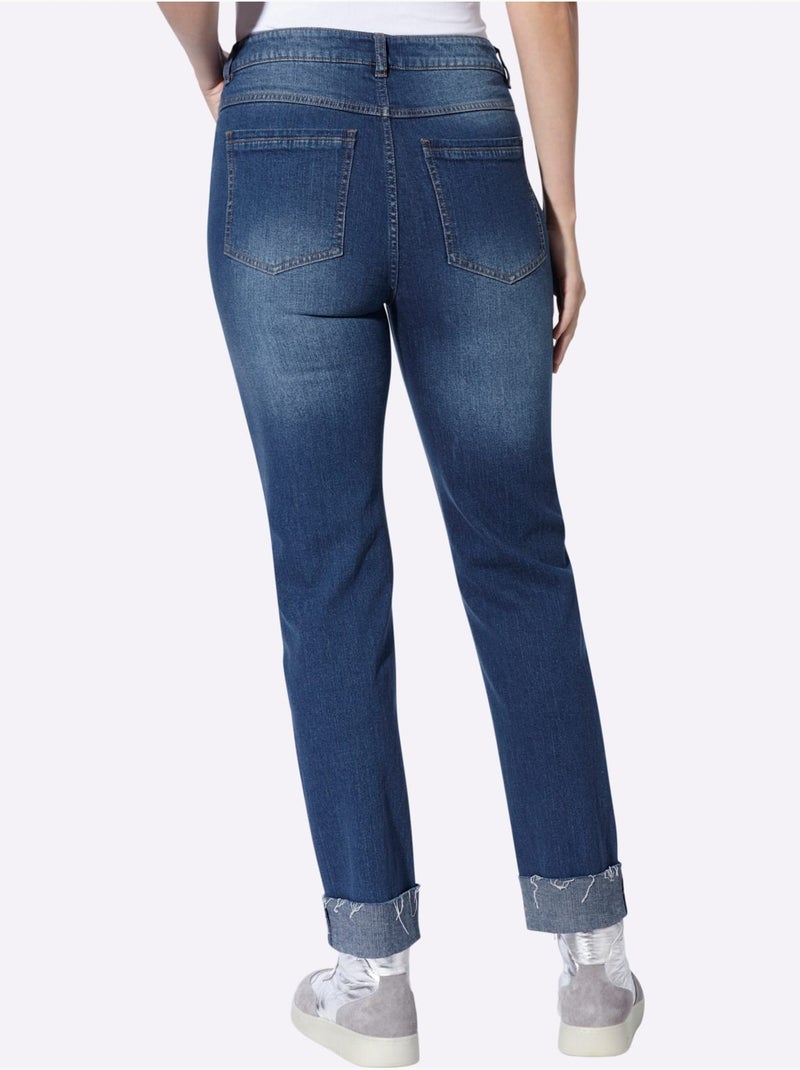 Jean 5 poches coupe 5 poches - taille standard - helline Bleu jean - Kiabi