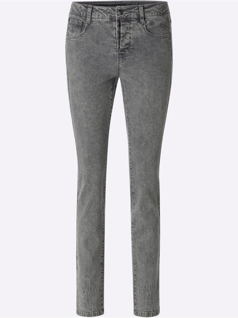 Jean 5 poches coupe 5 poches - taille standard - helline Gris Bleu - Kiabi