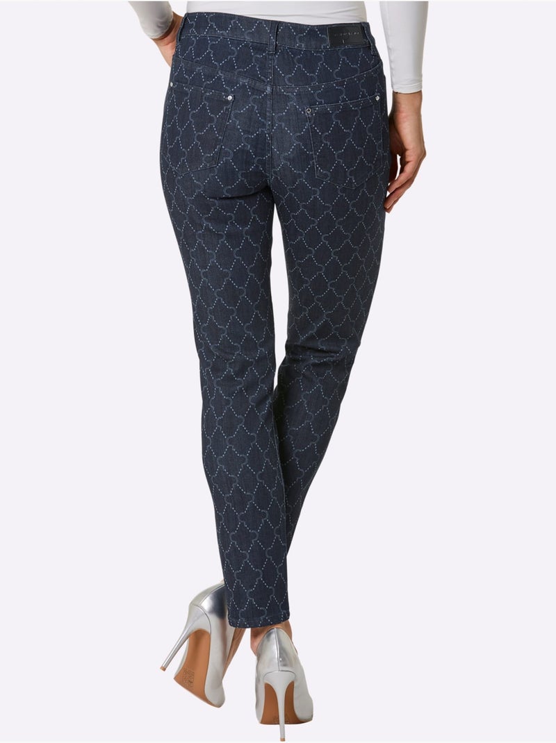 Jean 5 poches coupe 5 poches moderne - taille courte - helline Bleu foncé - Kiabi